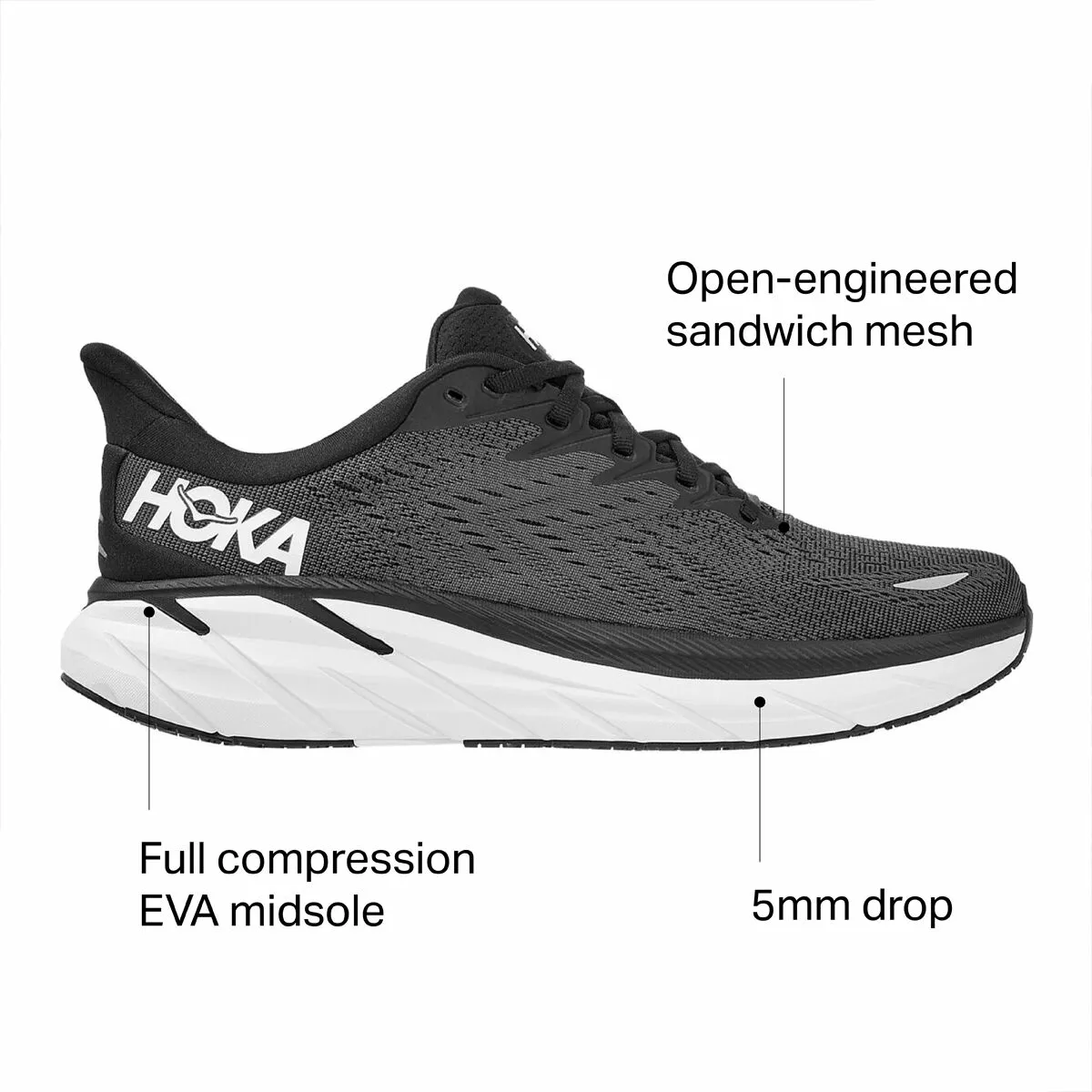 HOKA ONE ONE Clifton 8 Running Shoe Men's 7 HOKA ONE ONE Clifton 8 Running Shoe Men's - Image 7