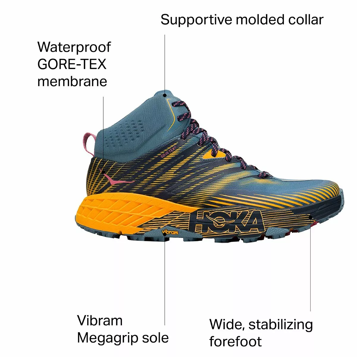 HOKA ONE ONE Speedgoat Mid 2 GTX Trail Run Shoe Women's 2 HOKA ONE ONE Speedgoat Mid 2 GTX Trail Run Shoe Women's - Image 2